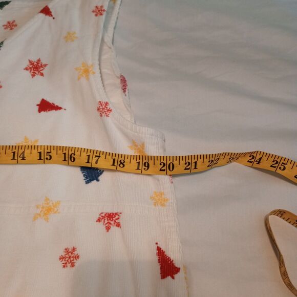 Women's Corduroy Maxi Art To Wear Jumper. White, Christmas Trees Pockets *Read* - Picture 6 of 10